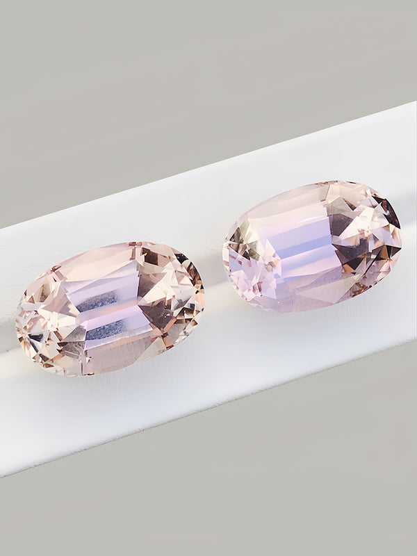 pair 77.63Ct Natural unheated kunzite gemstone loose stone clean light pink color afghanistan WB Gem KZC01