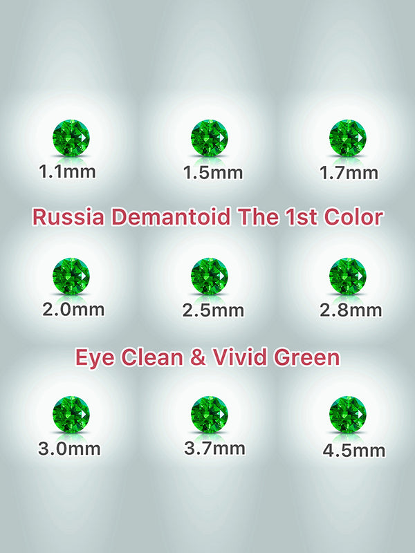 1-4mm Natural Russia demantoid Urals gemstone loose side stone vivid color diamond cutting wholesale available WB Gem BB2