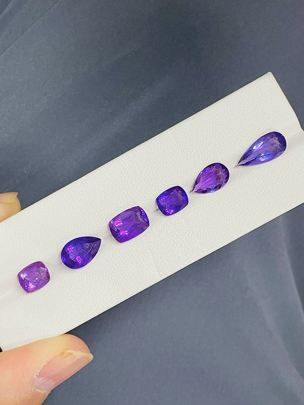 wholesale lot 8.65Ct 7pcs Natural hackmanite sodalite gemstone loose stone top purple color UV change to red by partner of WB Gem   OTG01