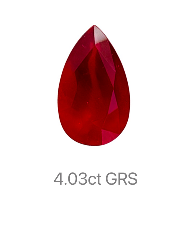 4.03ct Natural unheated ruby gemstone untreatment pigeon blood color mozambique by partner of WB Gem RG04