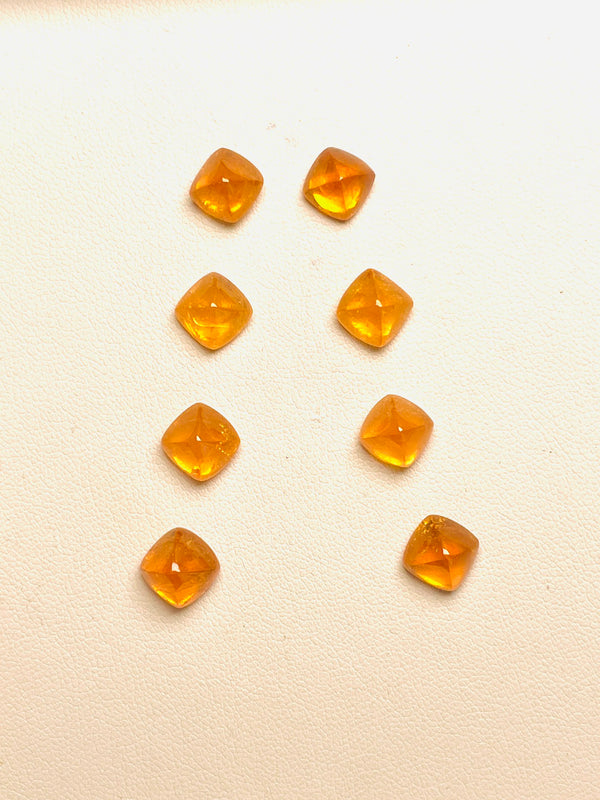 pair 7ct to 8ct Natural fanta garnet spessartine gemstone Nigeria fanta color loose stone cabochon sugaloaf WB Gem SAB03