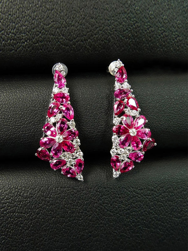 certificate 6.26g Graff design earring Natural pink sapphires site stone diamond 18K gold luxury jewelry WB Gem AE67