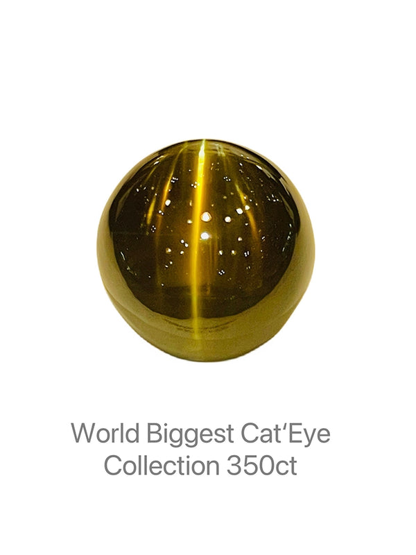 World Biggest Cat'Eye Chrysoberyl 350ct Top Quality for Collection sirilanka by partners of WB GEM CHG03