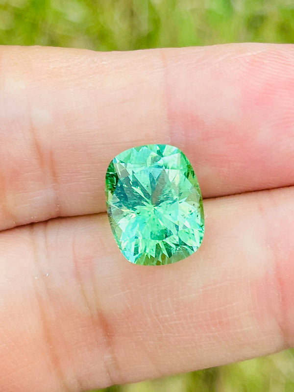 7.85ct Natural afghanistan green tourmaline gemstone loose stone beauty custom precision cutting WB Gem TMA30