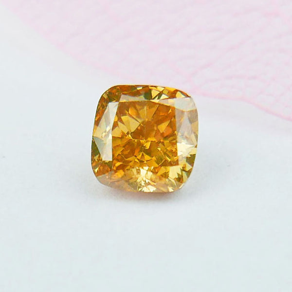 IGI certificate 0.60ct Natural fancy orange yellow diamond loose stone fancy color WB Gem AD55