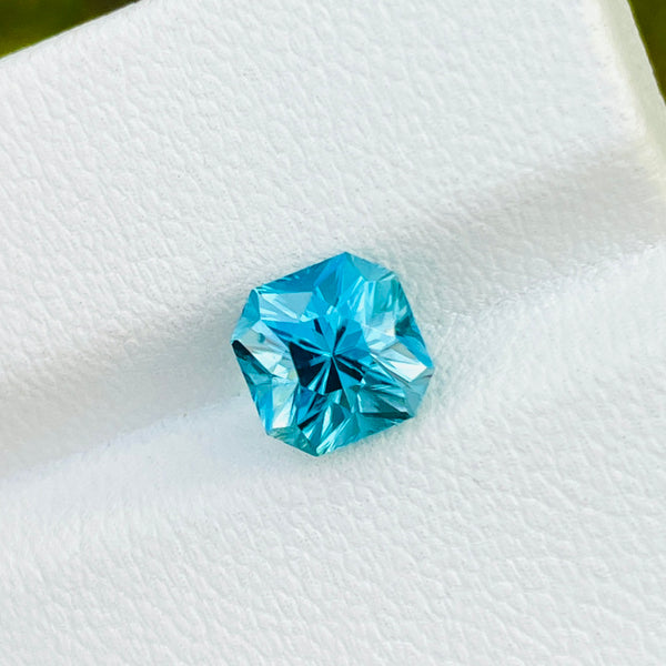 3.01Ct Natural zircon gemstone loose stone blue color precision cut Cambodia WB Gem ZCA03
