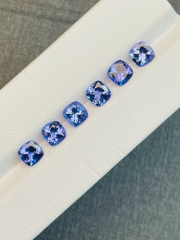 one set 5.00ct Natural tanzanite gemstone blue color cushion shape tanzania bracelet design jewelry TZF13