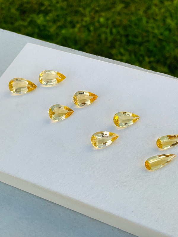 pair beryl yellow 6ct to 13ct Natural gemstone loose stone color germany cut brazil WB Gem BLC08