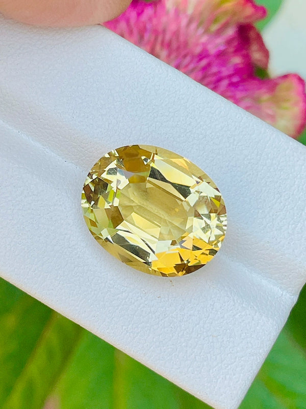 13.7 Ct Natural yellow beryl gemstone loose stone golden color brazil beauty cusom cutting WB Gem BLA17