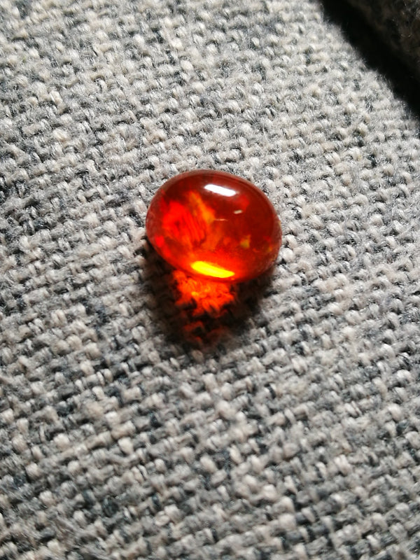 1.78Ct Natural fire opal mexican gemstone red play color loose stone cabochon WB Gem OPA14
