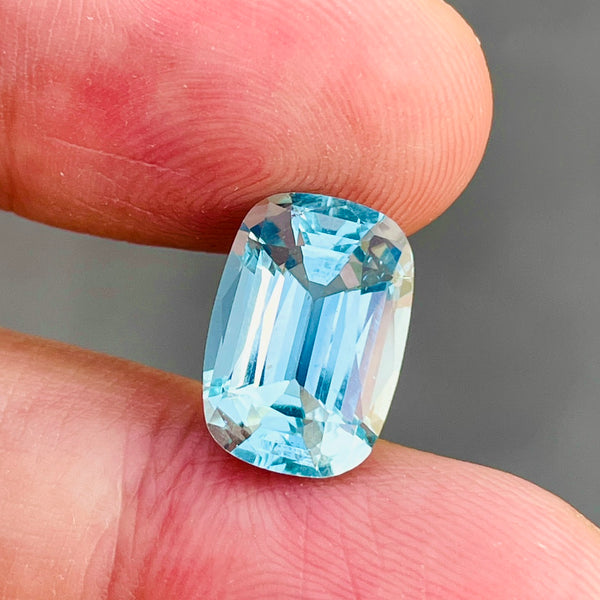 6.68Ct Natural apatite gemstone blue paraiba color loose stone precision cut african WB Gem APA03