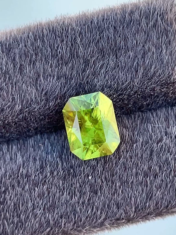 3.83Ct pair Natural sphene gemstone green color loose stone multi play color precision cut madagasgar WB Gem SHA12