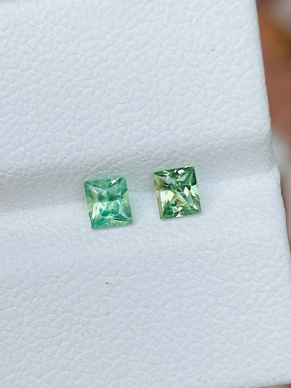Pair 0.63Ct Natural demantoid garnet gemstone loose stone green color fine precision diamond cut namibia WB Gem WB Gem DMNC01
