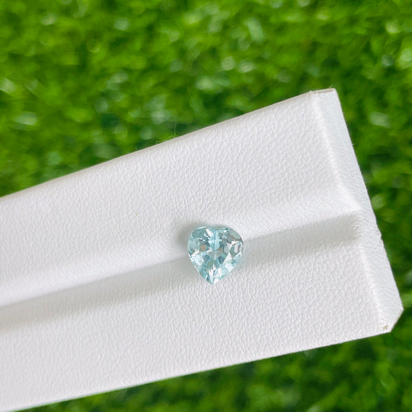 1.63Ct Natural Brazil aquamarine gemstone lovely heart shape loose stone fine cutting  WB Gems  AQA41