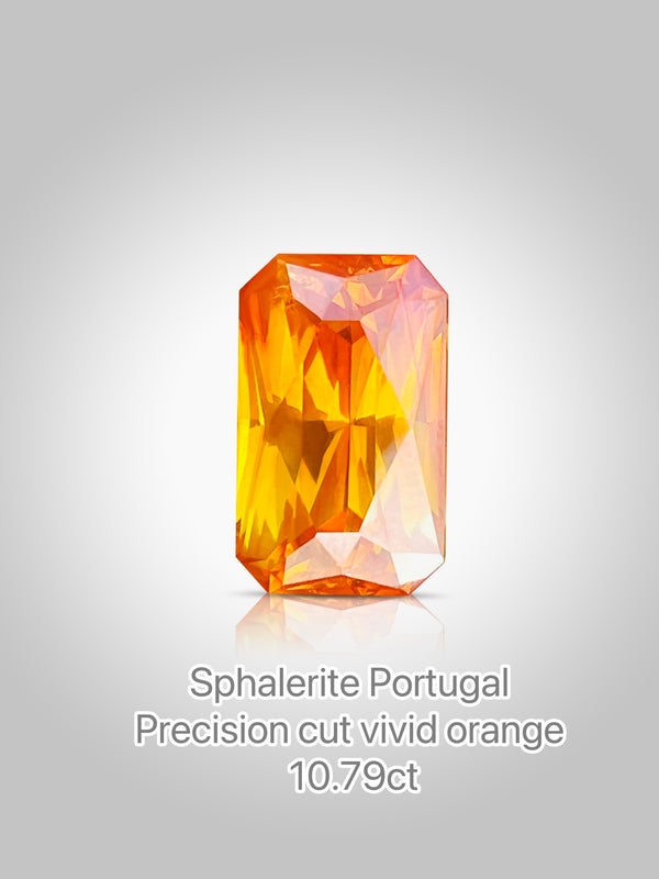 10.79Ct Natural Sphalarite gemstone golden color loose stone precision cut spain WB Gem SLA08