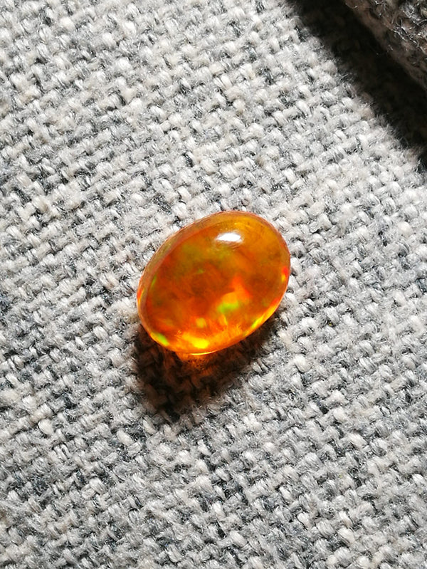 1.99Ct Natural fire opal mexican gemstone orange play color loose stone cabochon WB Gem OPA07