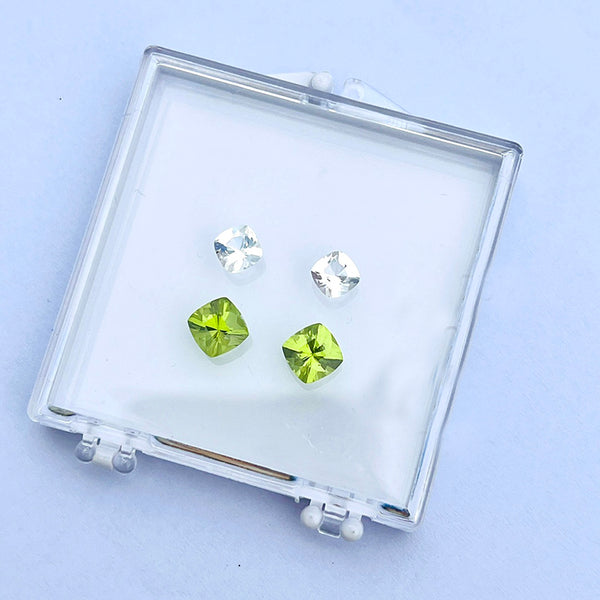 Set 9.44ct Natural peridot moonstone gemstone loose stone earring design WB Gem F195