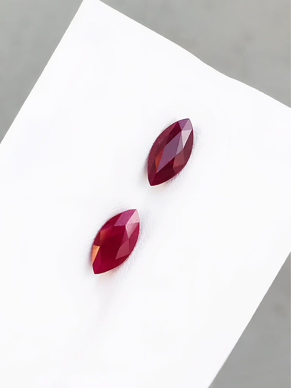 pair 1.41Ct Natural pigeon blood color ruby burma gemstone loose stone certified WB Gem RMC02