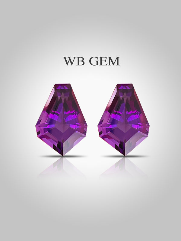 Amethyst design jewelry Pair design new cutting 31ct to 36ct Natural amethyst gemstone purple color loose stone  bolivia WB Gem AMB05