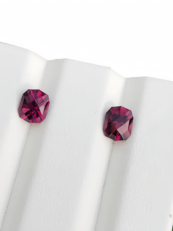pair 3.49ct Natural rhodolite umbalite garnet gemstone loose stone  beauty custom precision cutting WB GemGNC03