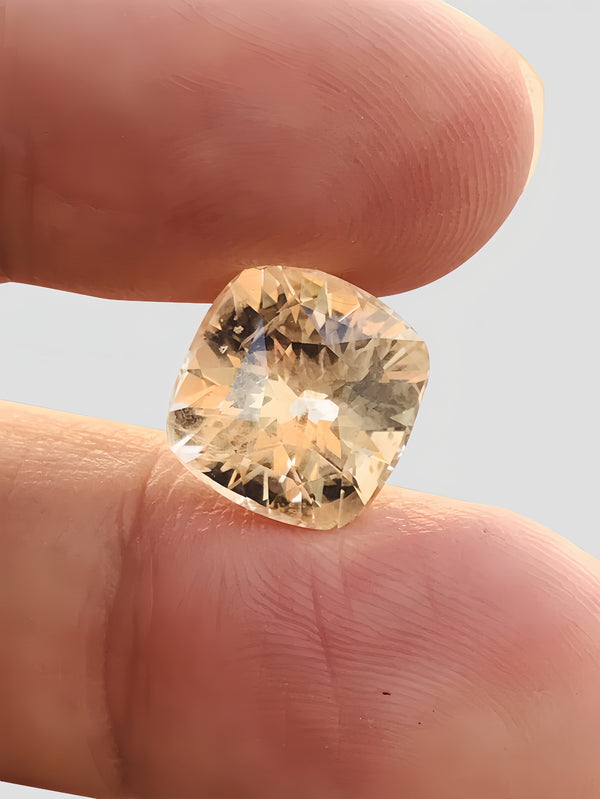 AIGS certificated 7.50carat natural unheated sapphire yellow srilanka loose stone precision cut gemstone WB Gems color SA01