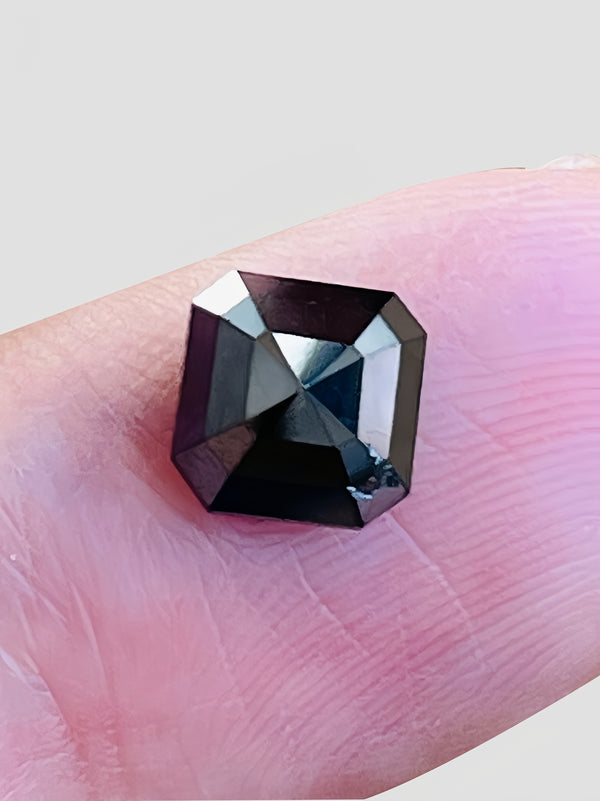 GIT certificated 2.12Ct Natural black diamond gemstone loose stone sugarloaf cut clean clarity afraican WB Gem D75