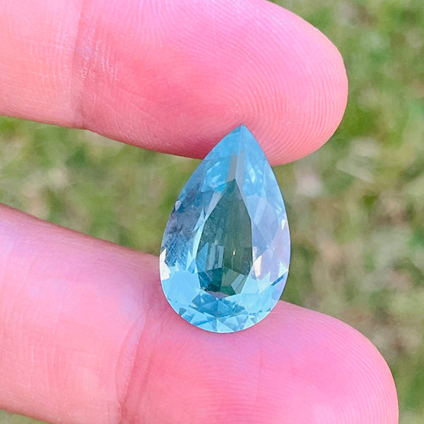 8.77Ct santa marine color Natural Aquamarine gemstone GUILD Certificated Fine germany Cut loose stone WB Gems  AQA25