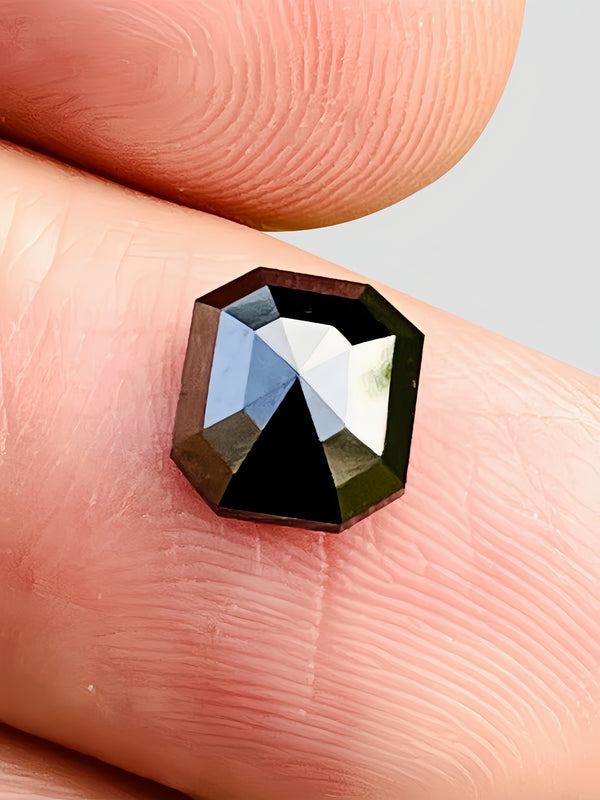 GIT certificated 2.34Ct Natural black diamond gemstone loose stone sugarloaf cut clean clarity afraican WB Gem D56