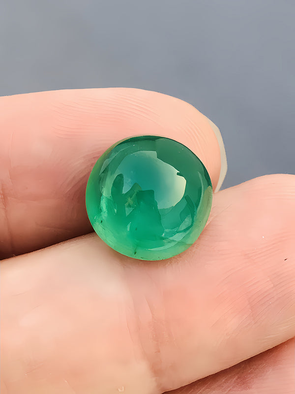 GIA Certificated 10.63 Carat Natural Cat’eye Emerald Zambia Gemstones Green Color WB Gems  EMA07