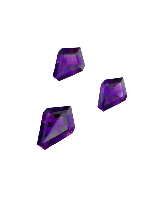 one set 70.05Ct 3 pcs Natural amethyst purple gemstone loose stone bolivia purple color new precision cut WB Gem F184