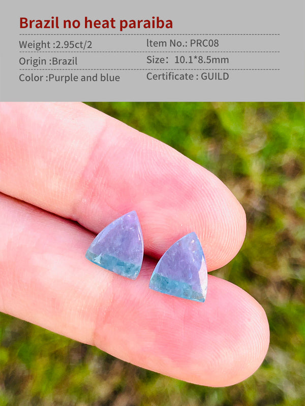 Natural Brazilian Unheated Paraiba Gemstone Purple and Blue Color cabochon GUILD Certificate 2.95ct/2 ~WB Gems ~PRC08