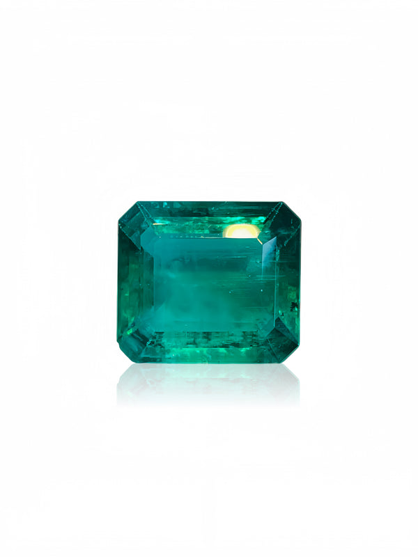 Zambian Emerald gemstone on a white background Carat