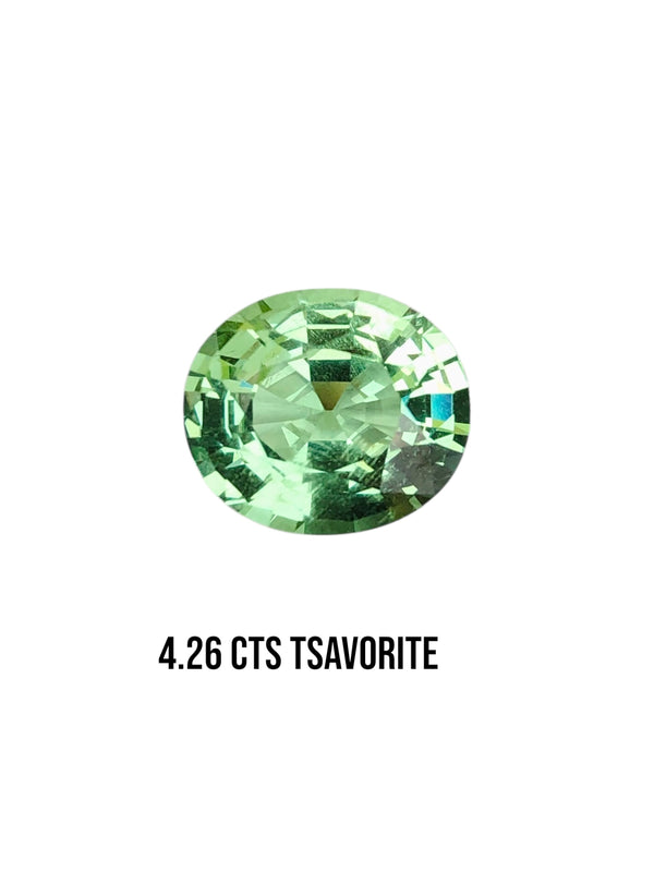 4.26ct Natural tsavorite Excellent Cutting Mint Green Garnet Color TSA02