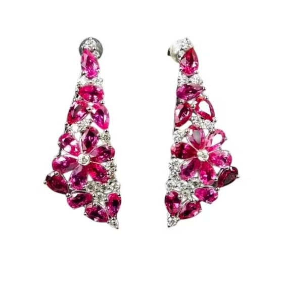 certificate 6.26g Graff design earring Natural pink sapphires site stone diamond 18K gold luxury jewelry WB Gem AE67