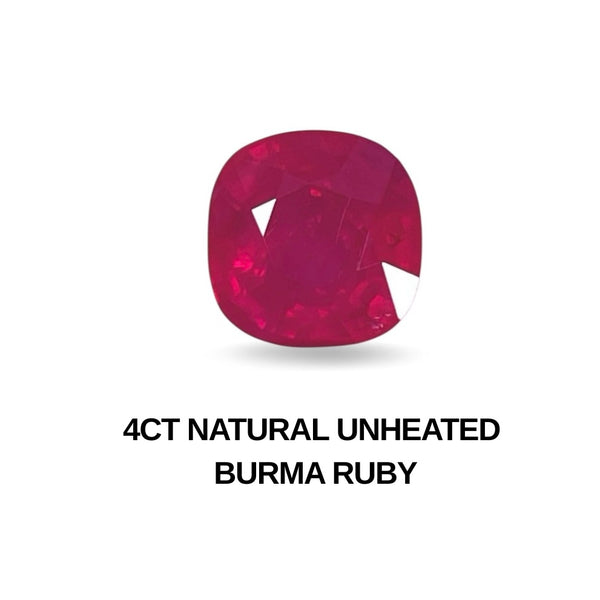 Exquisite 4.00ct Unheated Burmese Ruby
