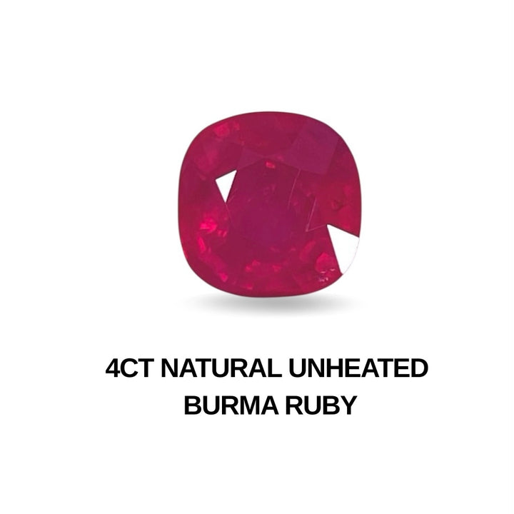 Exquisite 4.00ct Unheated Burmese Ruby