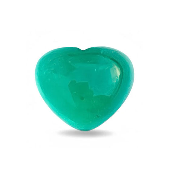 Turquoise heart-shaped object on a white background Emerald Cabochon Russian 