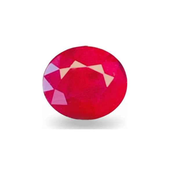 Faceted red gemstone on a white background Natural Unheated Burma Ruby 1.41 Carats