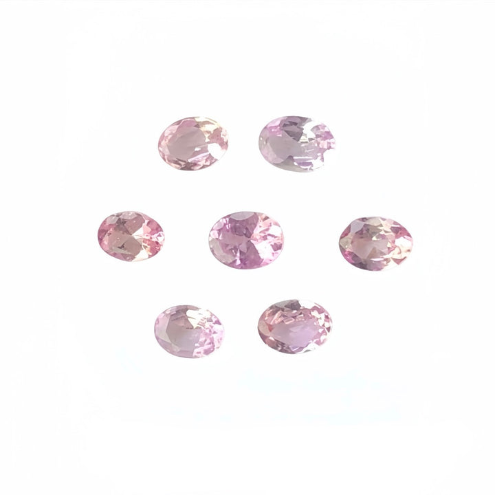 Set of Seven 1.02ct Faceted Pink Tanzanite Stones