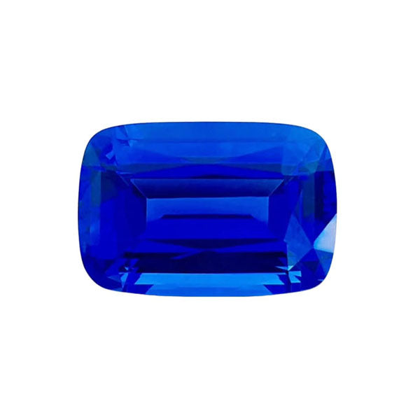 Rectangular blue gemstone on a white background Natural Tanzanite 20 Carats