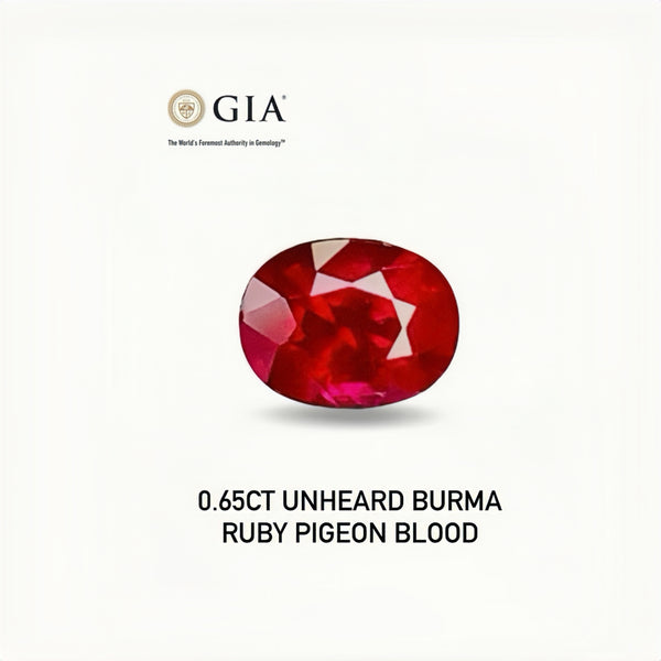 0.65ct GIA Certificate Natural Unheated Burma Ruby Pigeon Blood color eye clean Gemstone Wbgem RMA119