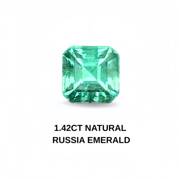 1.41 ct GUILD Certified Natural Russia Emerald No Oil Green color Eye clean Gemstone Wbgem EMA126