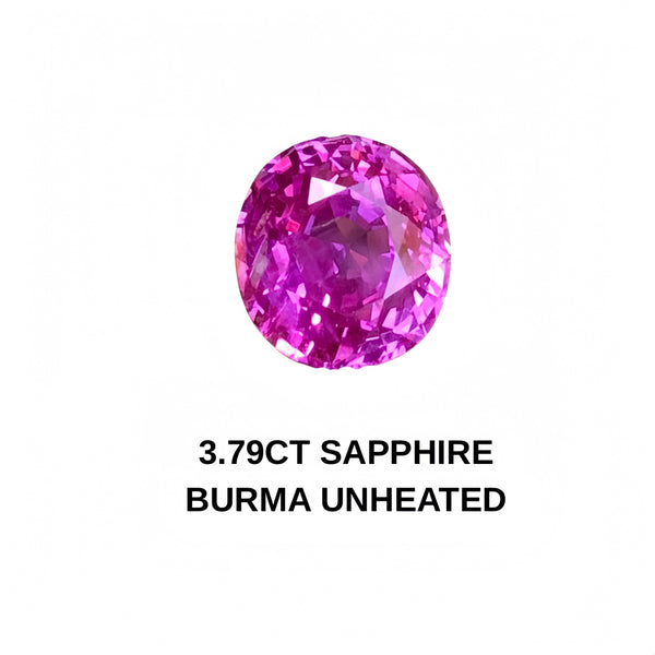 Natural unheated sapphire Burmese burma vivid purple3.79ct Guild SA11