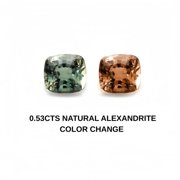 0.53ct GIT Certified Natural Alexandrine change Green to Orange Pink color eye clean clarity Gemstone Wbgem AXA22