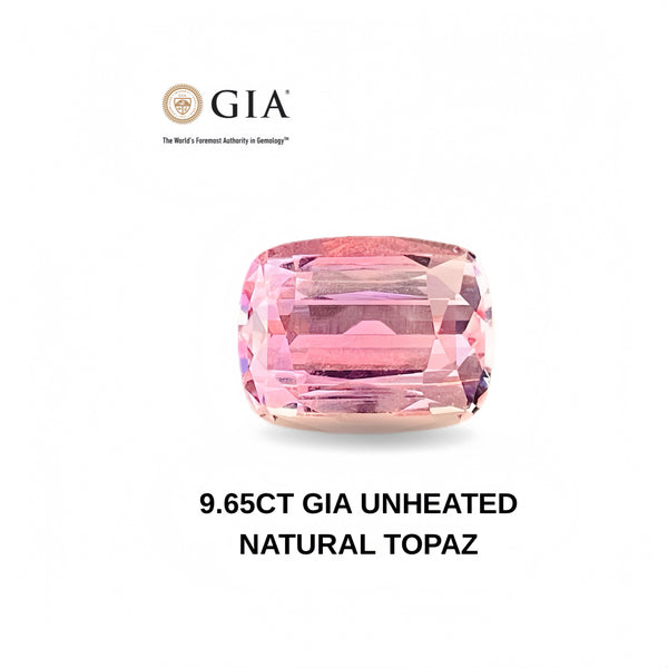 GIA certificated 9.65 Carat Natural untreatment Imperial Topaz gemstone loose stone rare pink color brazil WB Gems IMA05