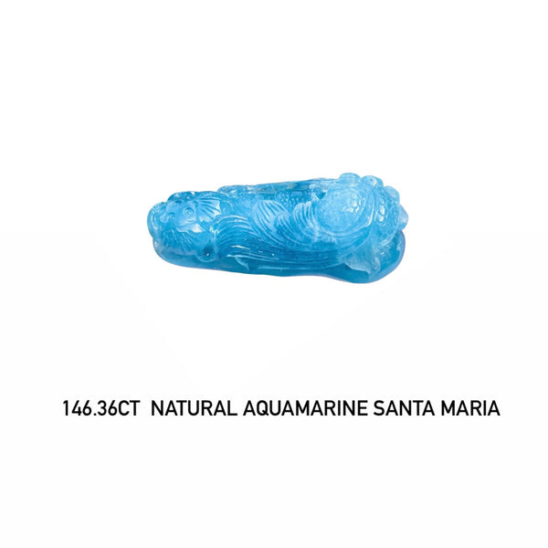 146.36ct Certifiacatied Santa Marine Aquamarine gemstone Rperfet craft Gemstone carving WB Gems AQA23