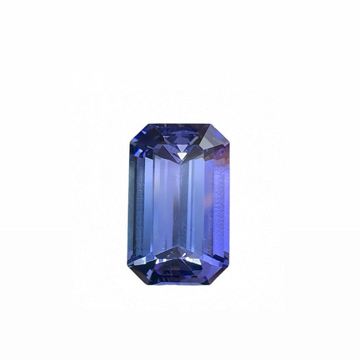 23.34cts natural unheated tanzanite on a white background