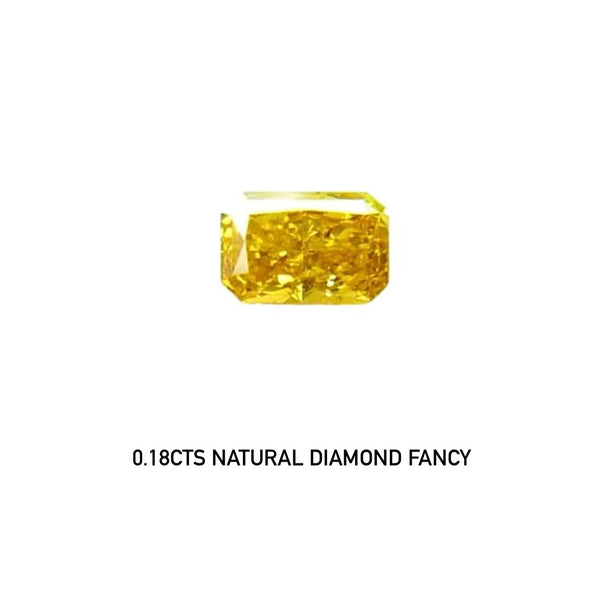 0.18ct AIG Certificate Natural Diamond Fancy Vivid Orange Yellow color Gemstone Wbgem AD89