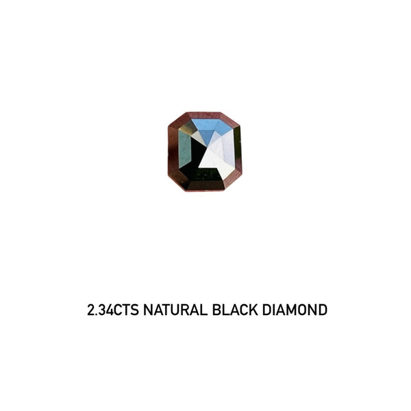 2.34ct GIT Certificate Natural Black Diamond Fancy Eye clean quality Gemstone Wbgem D56