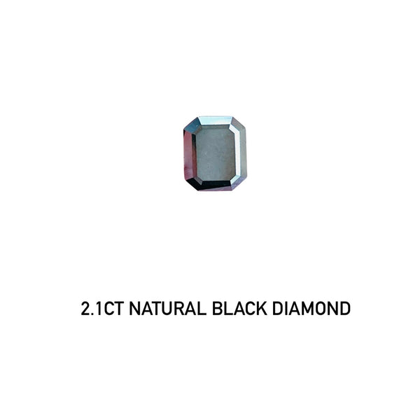 2.10ct GIT Certificate Natural Black Diamond Fancy Eye clean quality Gemstone Wbgem D74